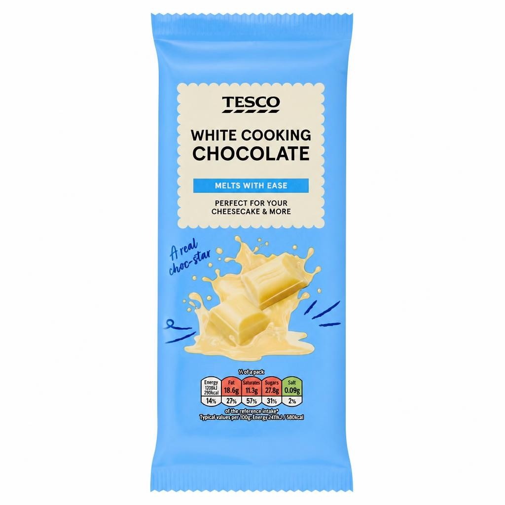Tesco White Cooking Chocolate 150G