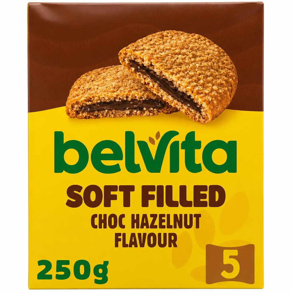 Belvita Breakfast Soft Bakes Chocolate Filled Cereal Snack Bars Pack 5 x 50g