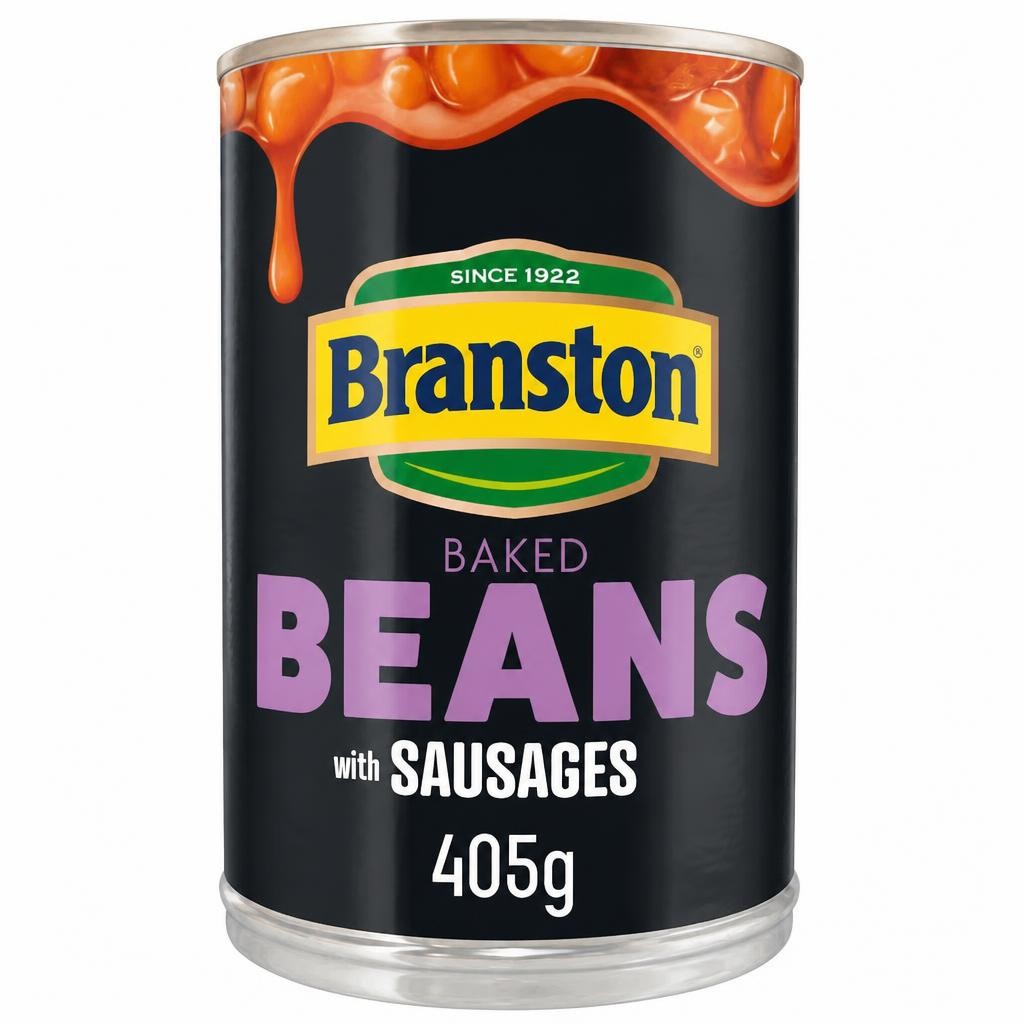 Branston Baked Beans With Sausages In Tomato Sauce 405G