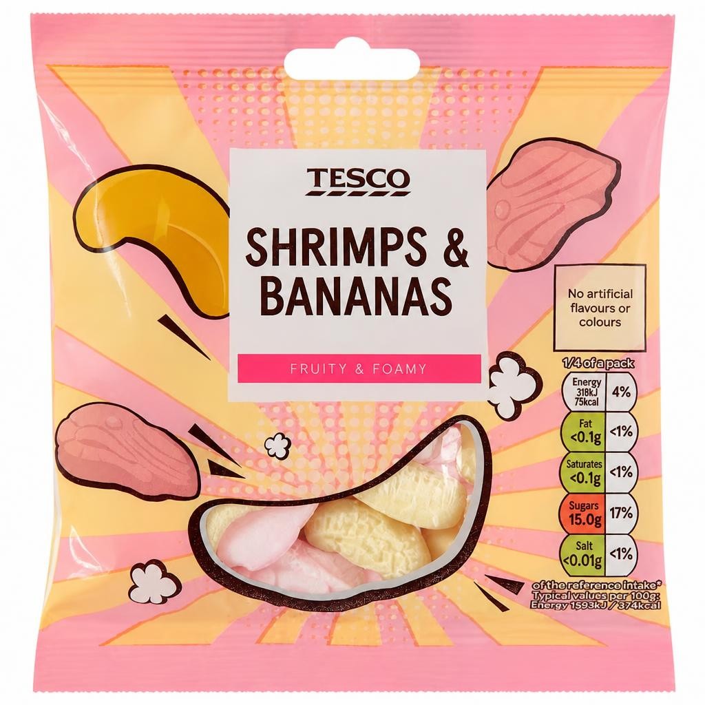 Tesco Shrimps And Bananas 80G
