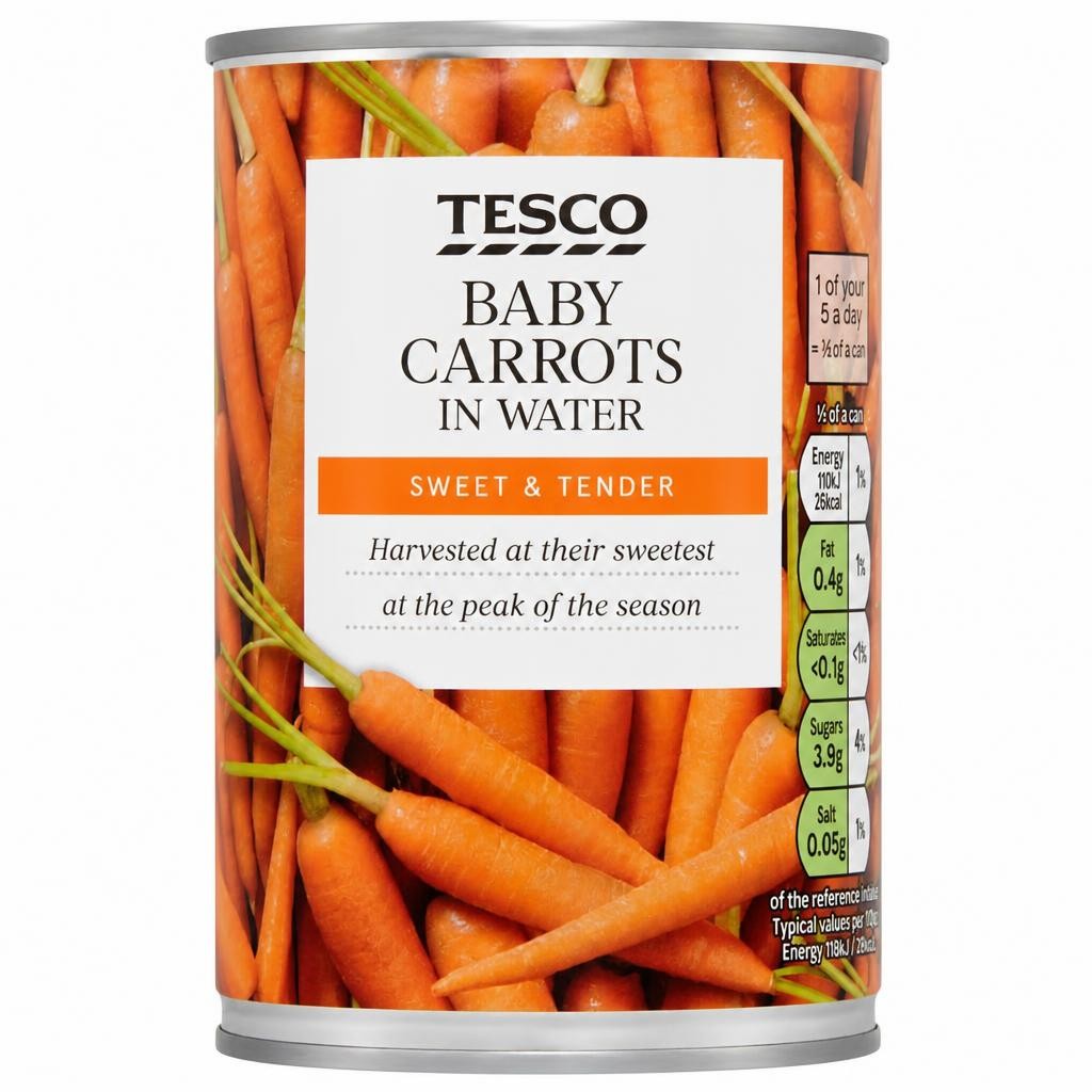 Tesco Baby Carrots In Water 300G