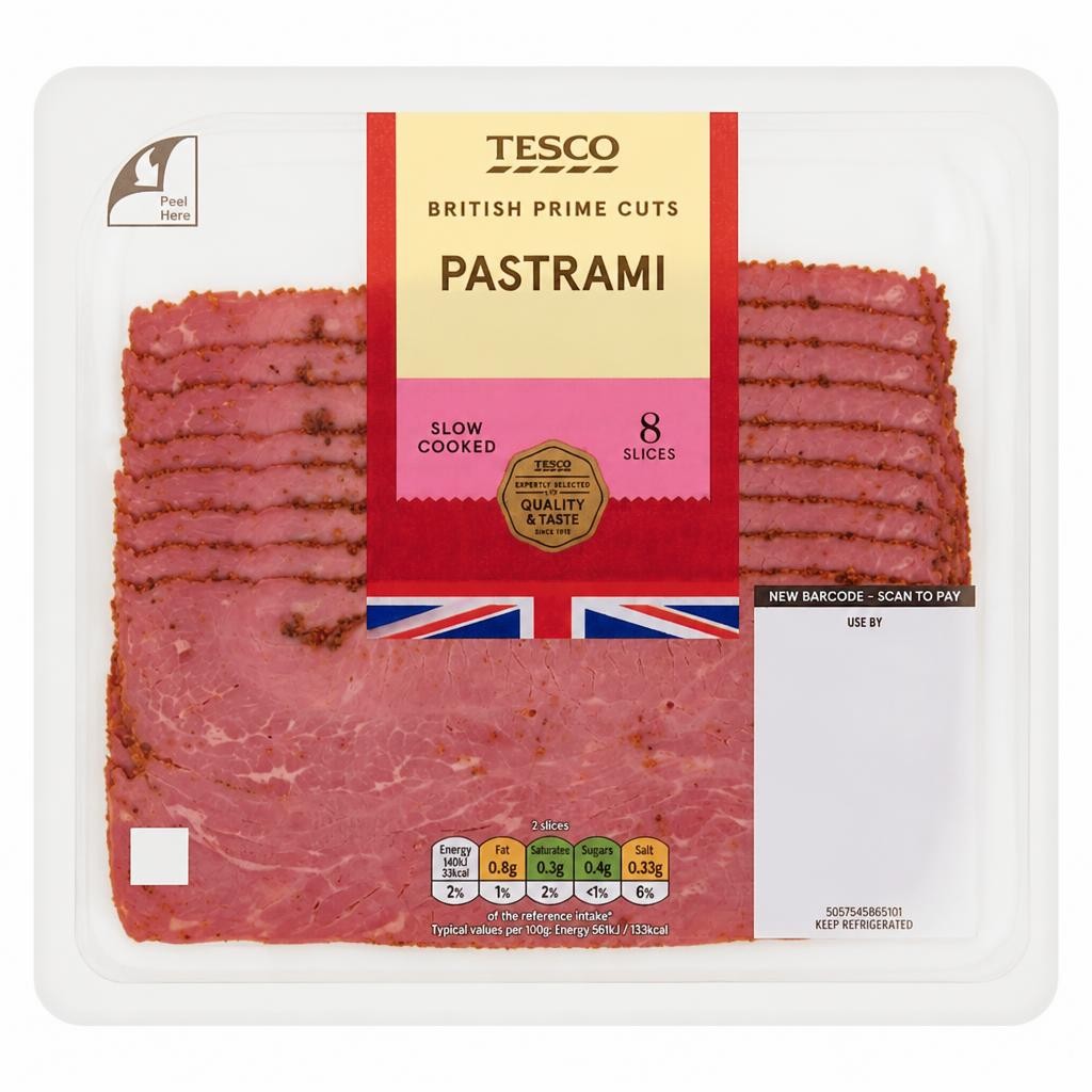 Tesco British Pastrami Slices 100g