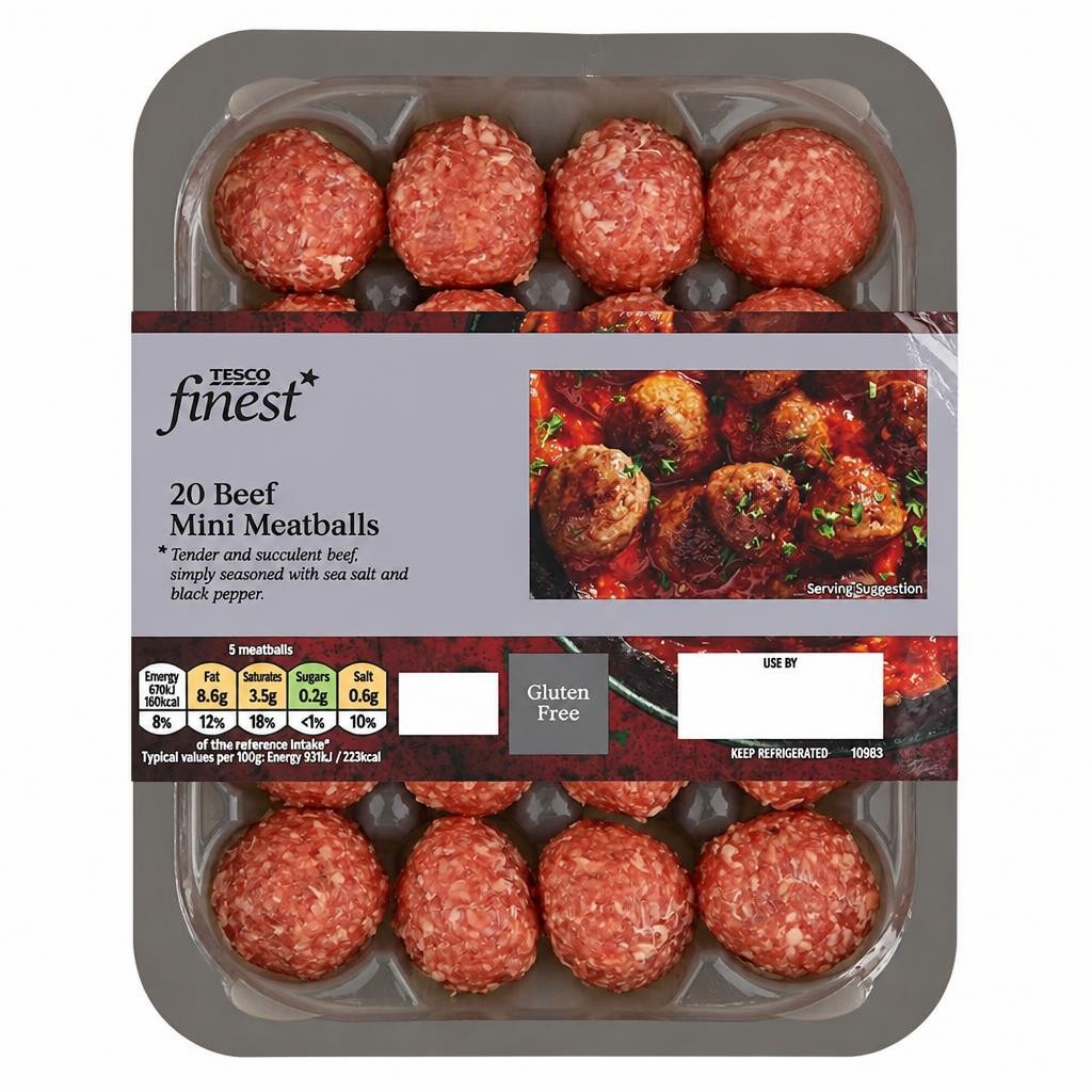 Tesco Finest 20 Mini Meatballs 336G