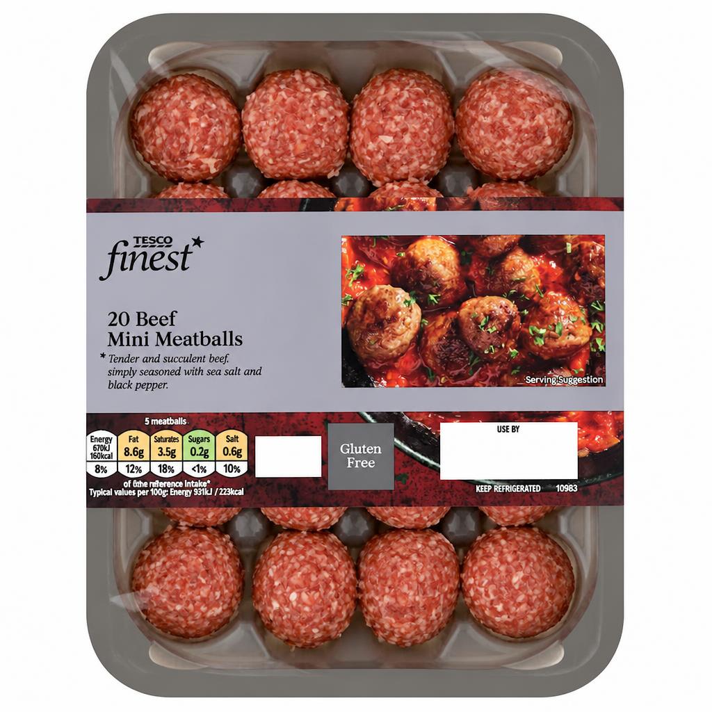 Tesco Finest 20 Mini Meatballs 336G