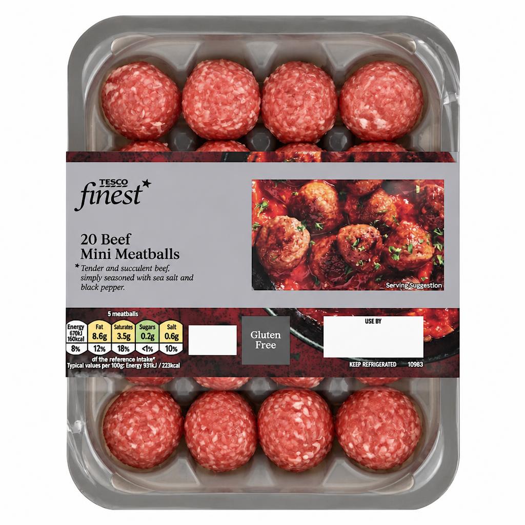 Tesco Finest 20 Mini Meatballs 336G