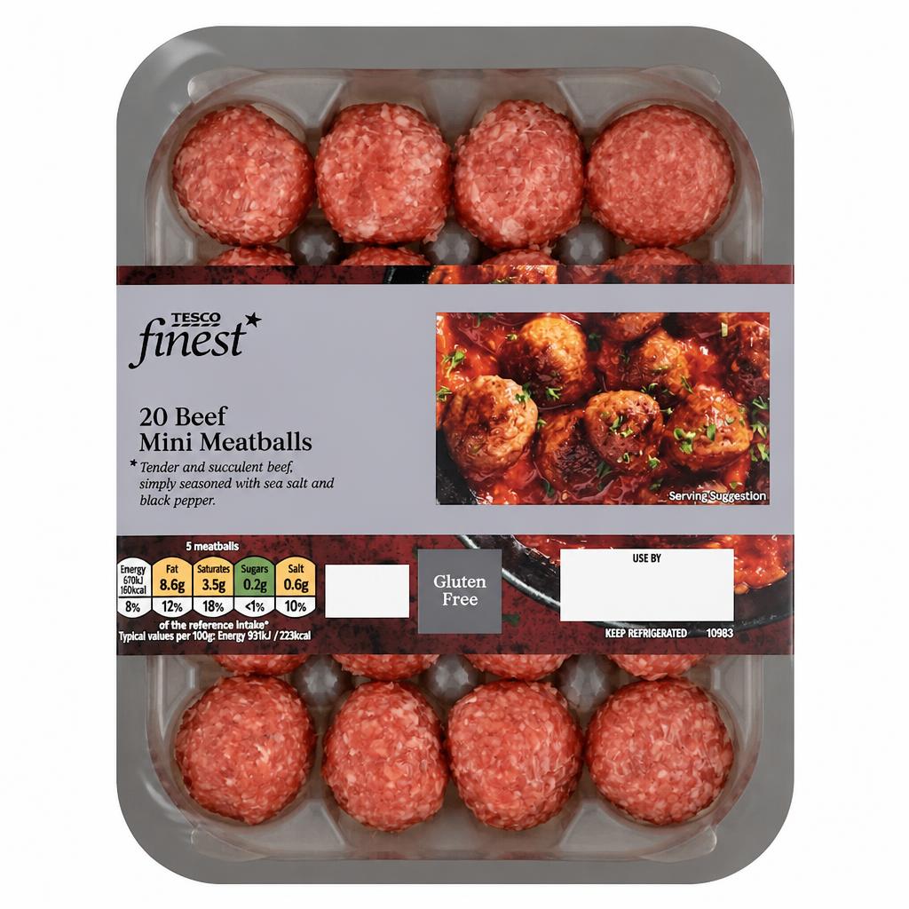 Tesco Finest 20 Mini Meatballs 336G