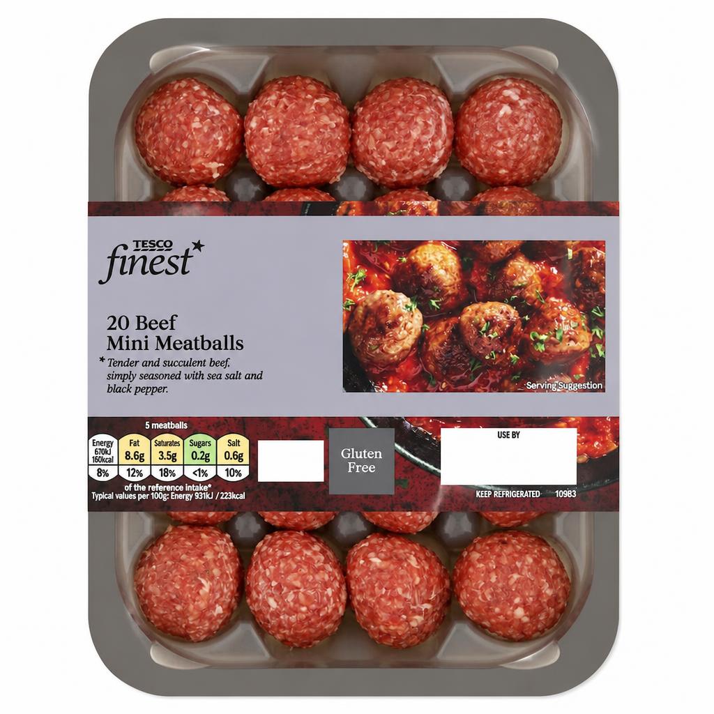 Tesco Finest 20 Mini Meatballs 336G