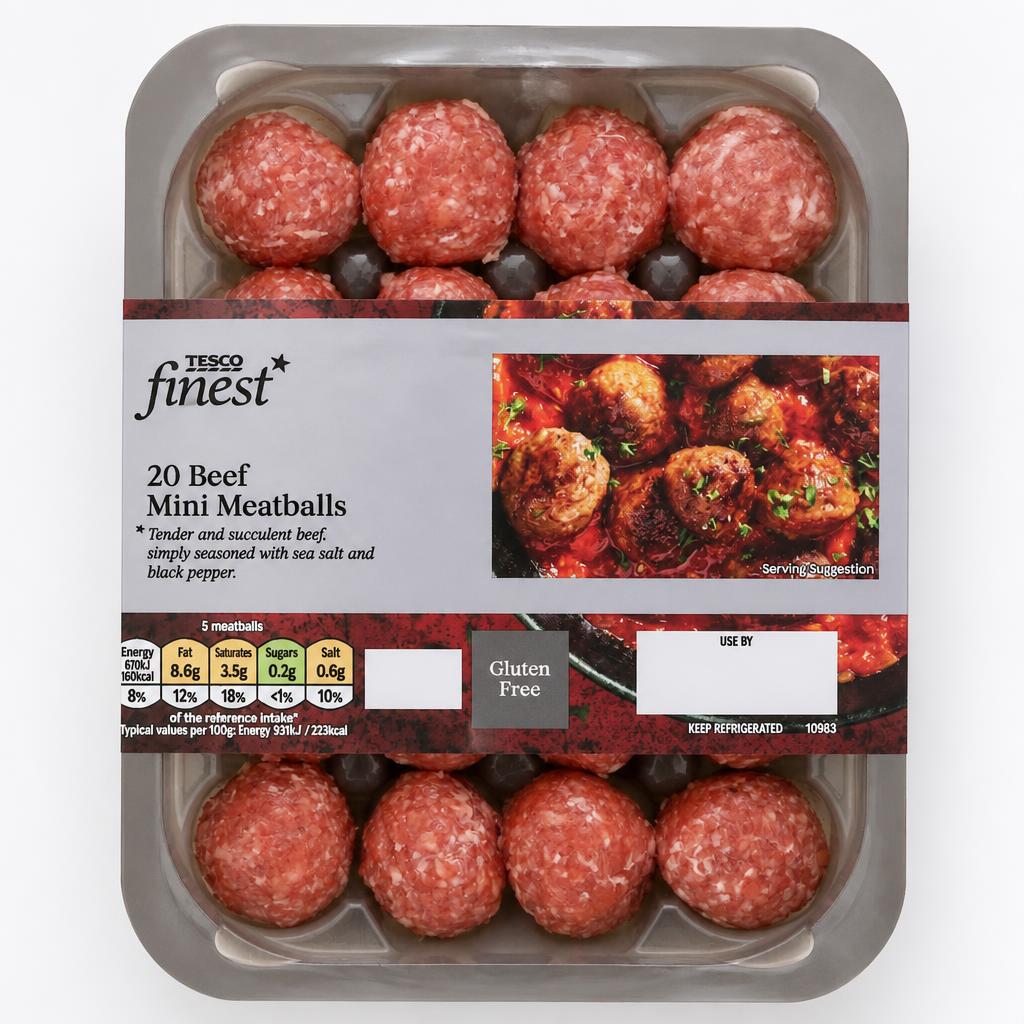 Tesco Finest 20 Mini Meatballs 336G