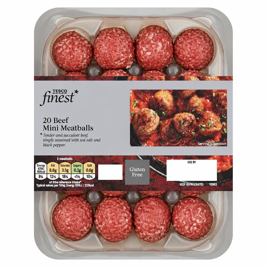 Tesco Finest 20 Mini Meatballs 336G