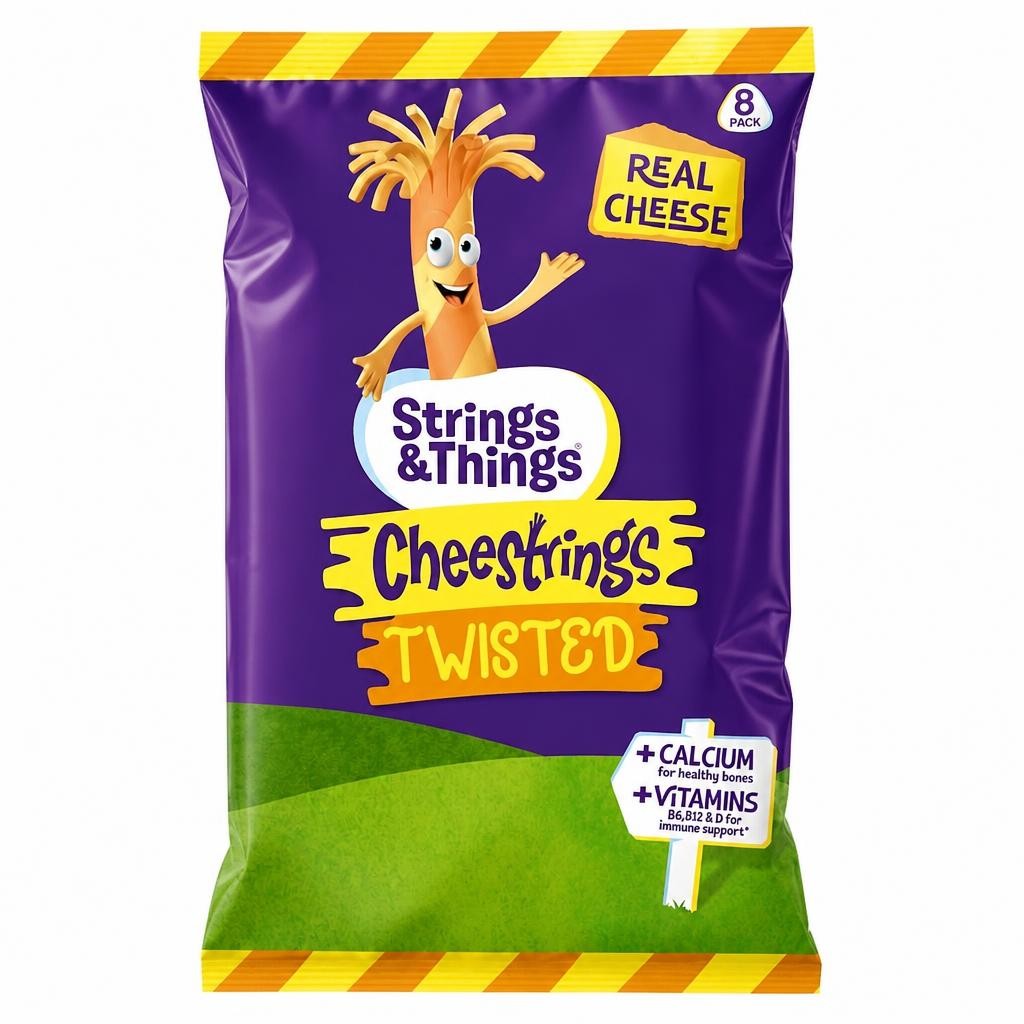 Cheestrings Twisted Cheese Snacks 8Pk 160G