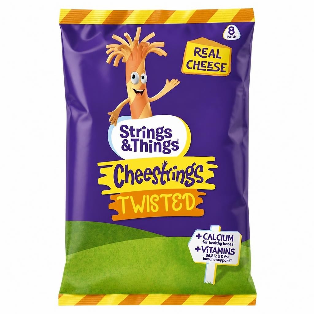 Cheestrings Twisted Cheese Snacks 8Pk 160G