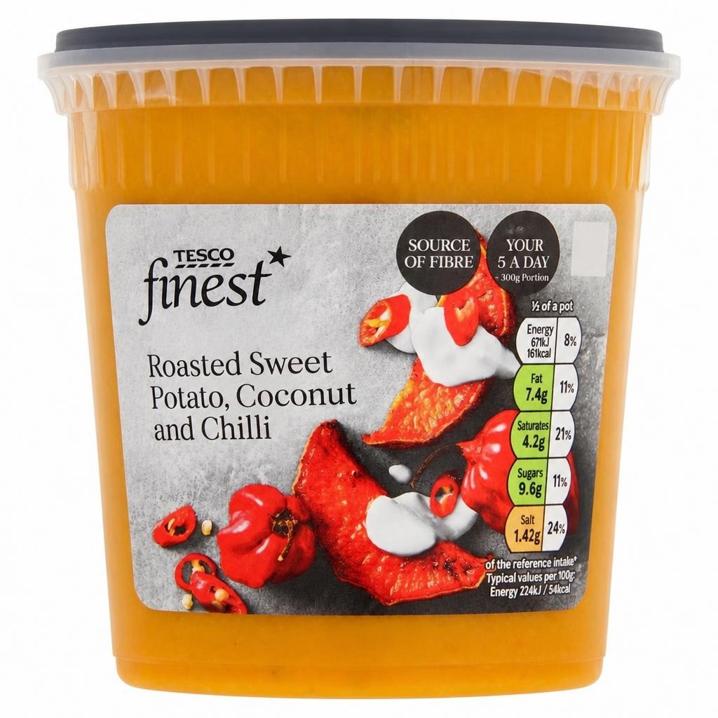 Tesco Finest Sweet Potato Coconut & Chilli Soup 600G