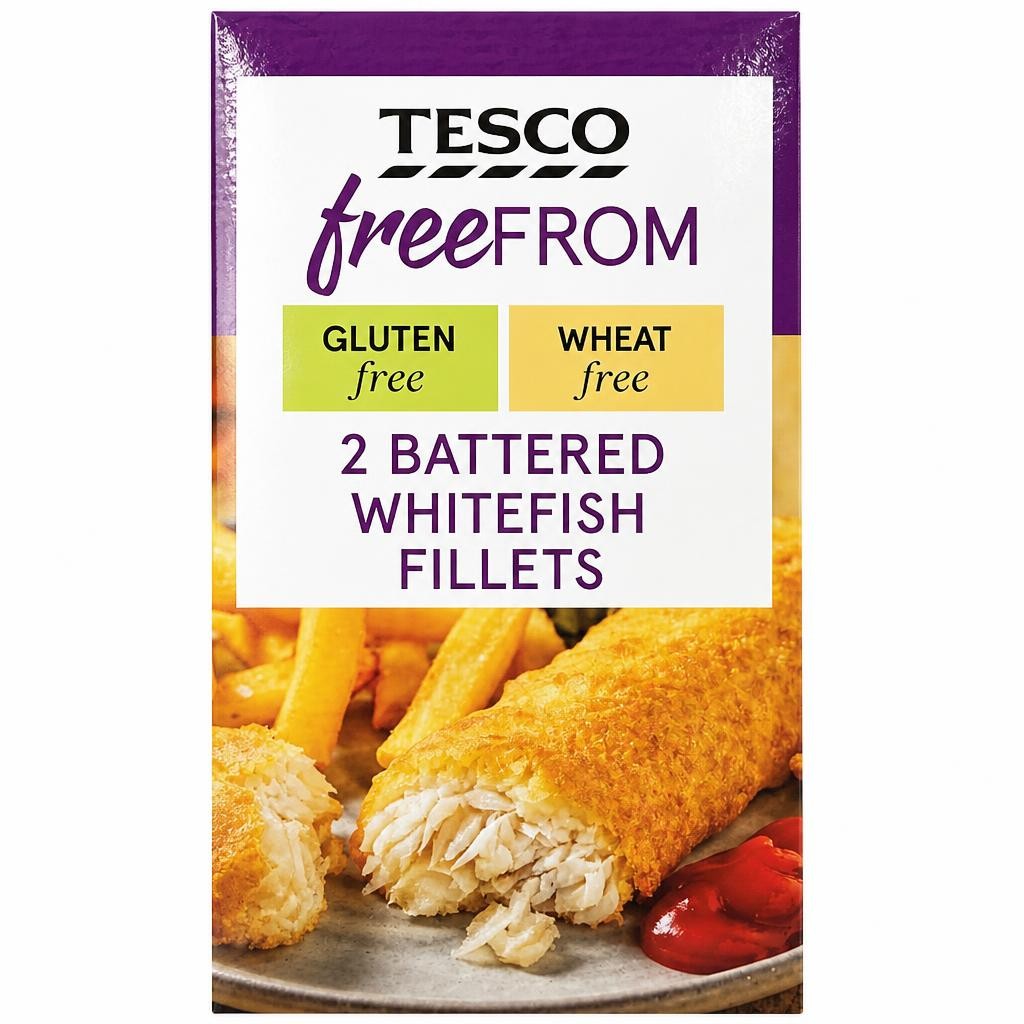 Tesco Free From 2 Battered Whitefish Fillets 270g