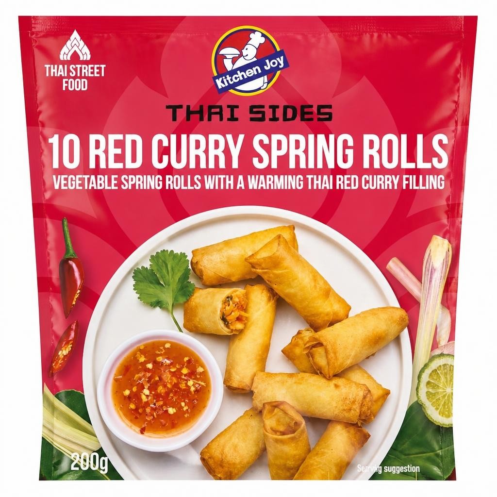 Kitchen Joy Thai Sides 10 Red Curry Spring Rolls 200g