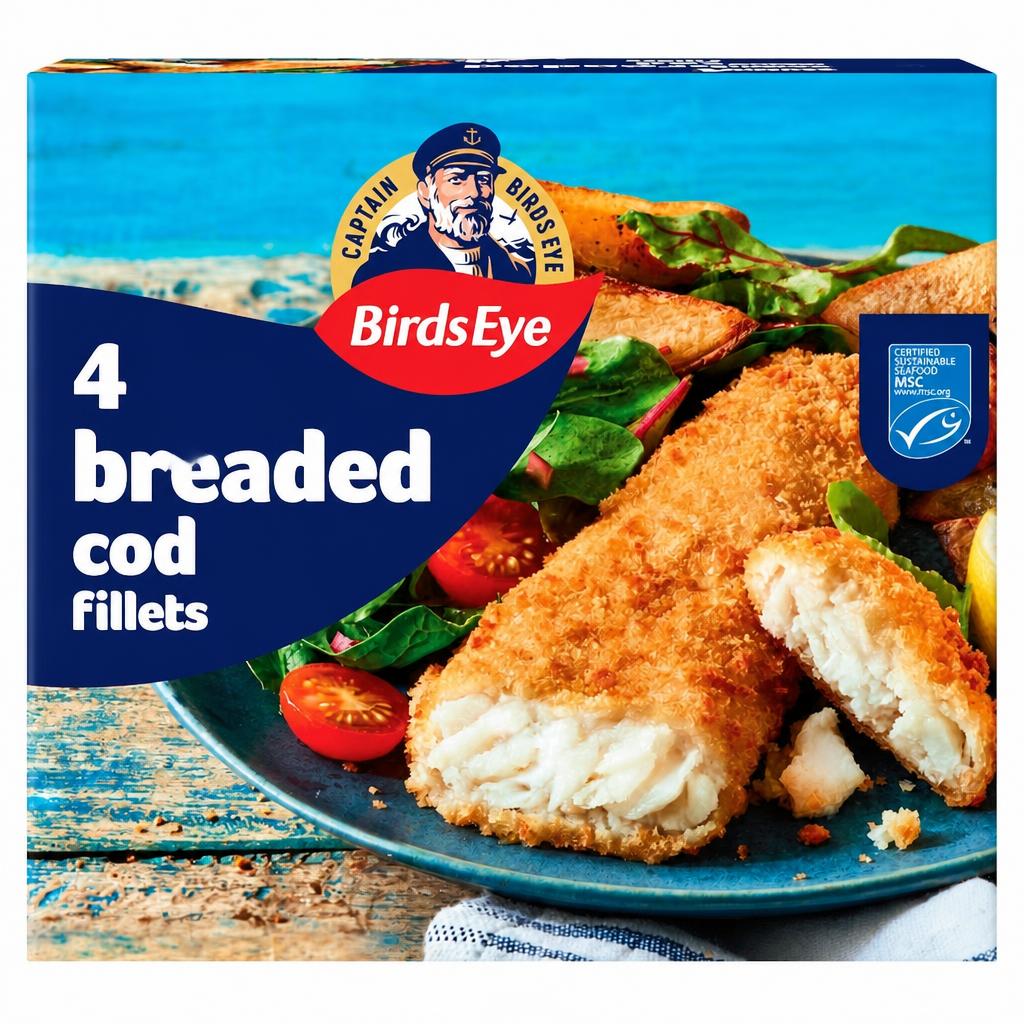 Birds Eye 4 Breaded Cod Fish Fillets 400g