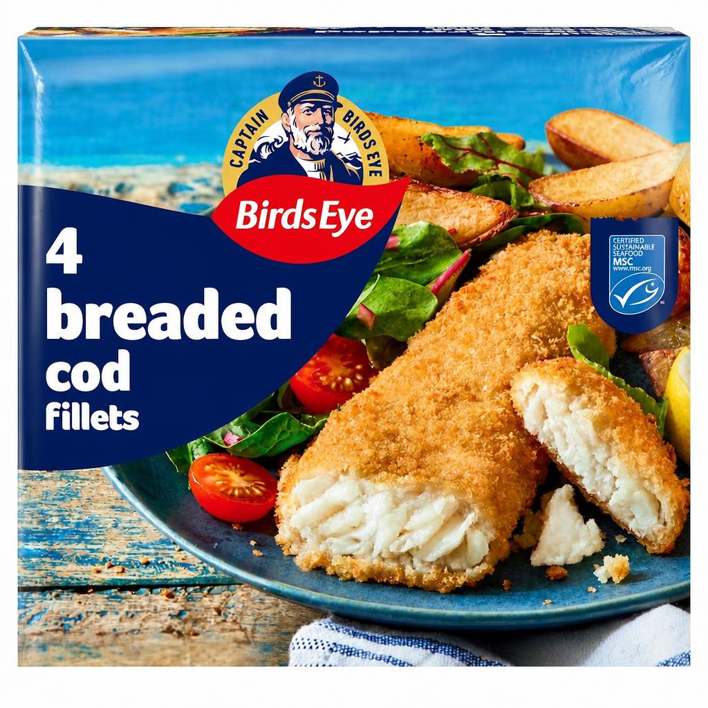Birds Eye 4 Breaded Cod Fillets 400g