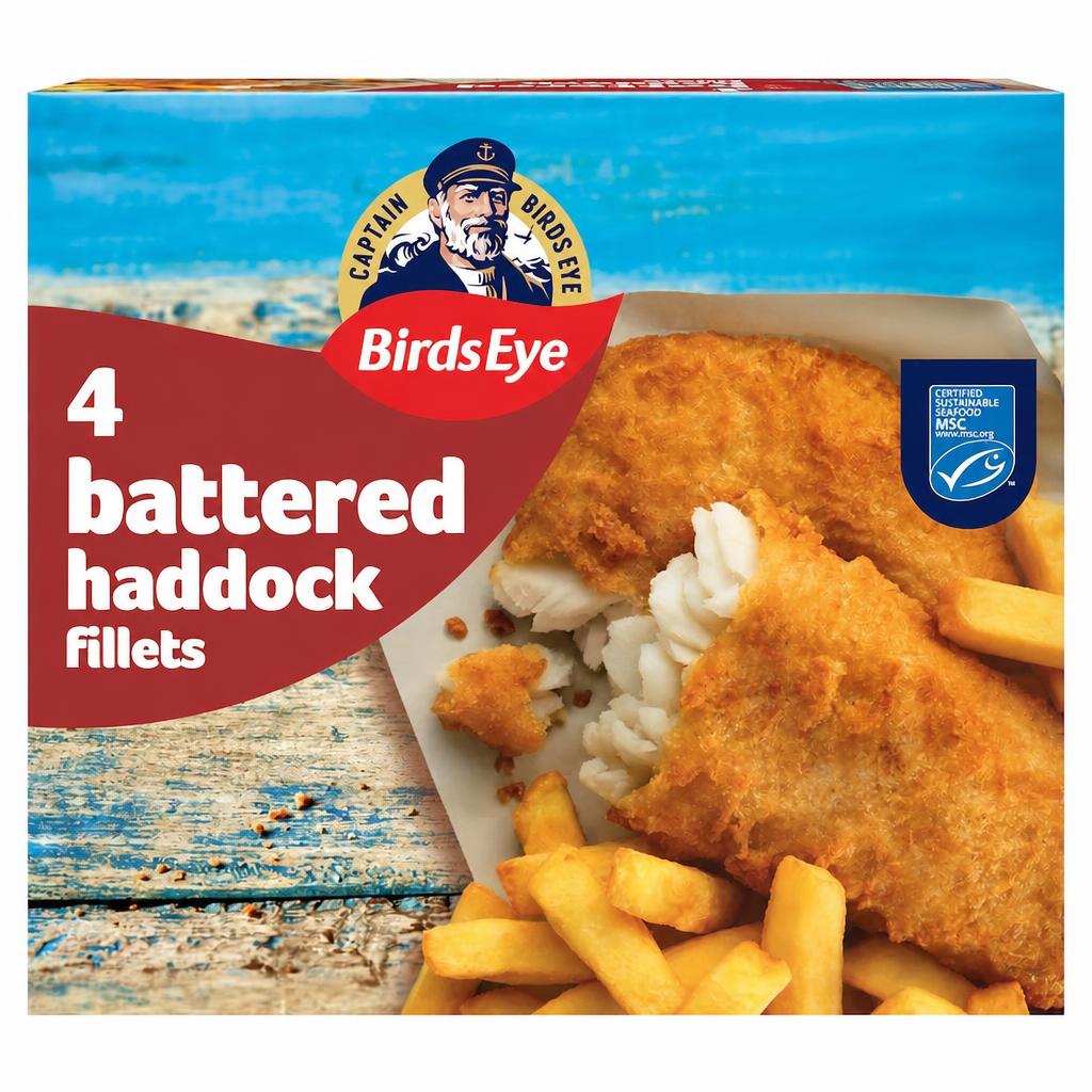 Birds Eye 4 Battered Haddock Fillets 400g