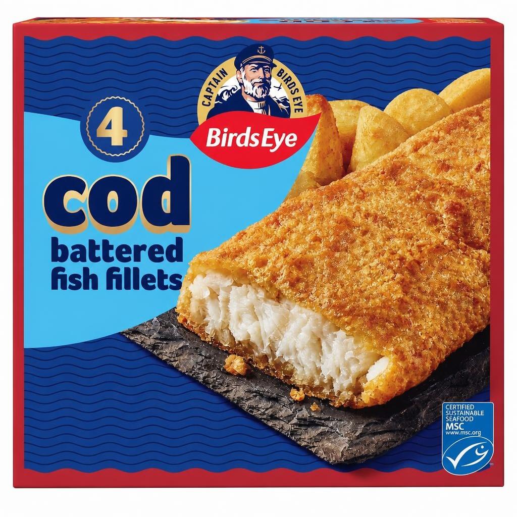Birds Eye 4 Battered Cod Fillets 400g