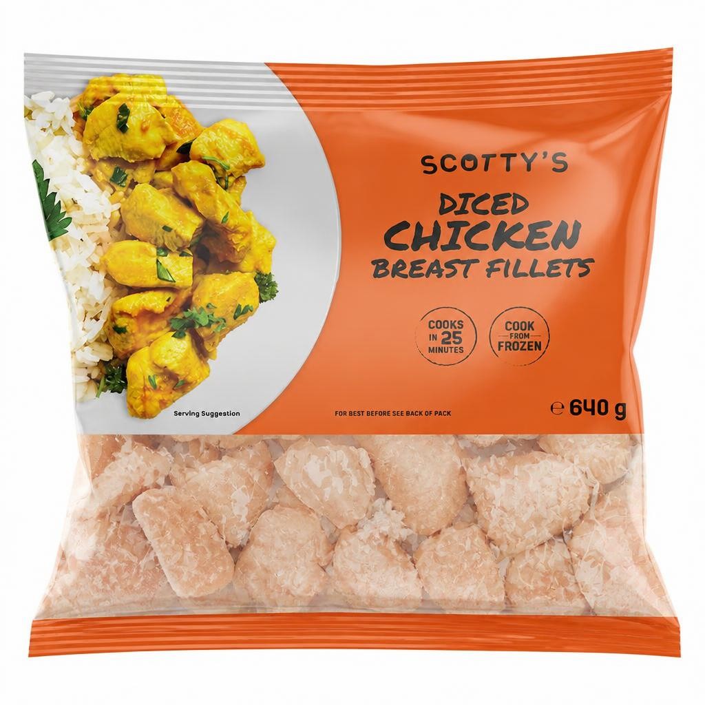 Scoff'd Diced Chicken Breast Fillets 640g