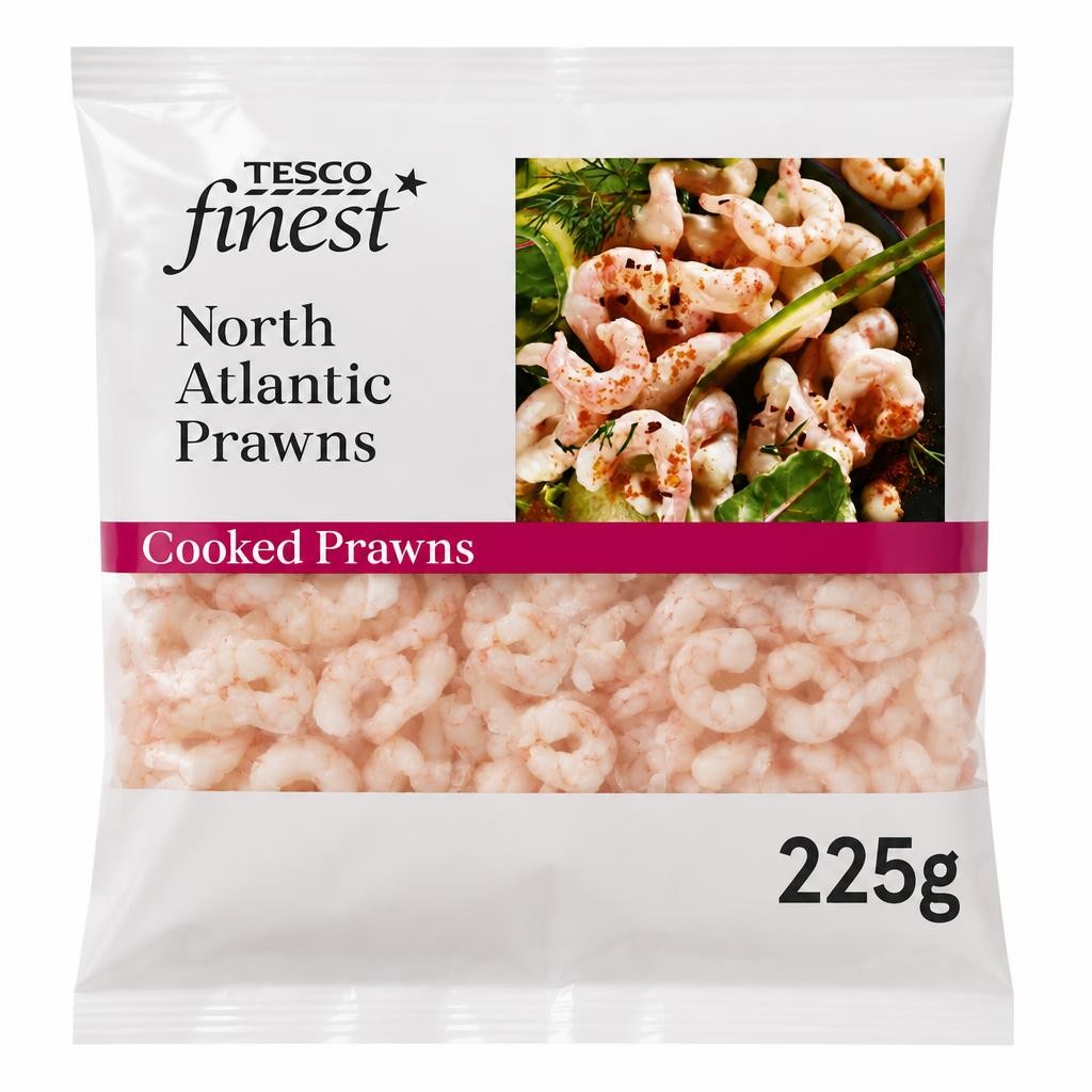 Tesco Finest North Atlantic Cooked Prawns 225G