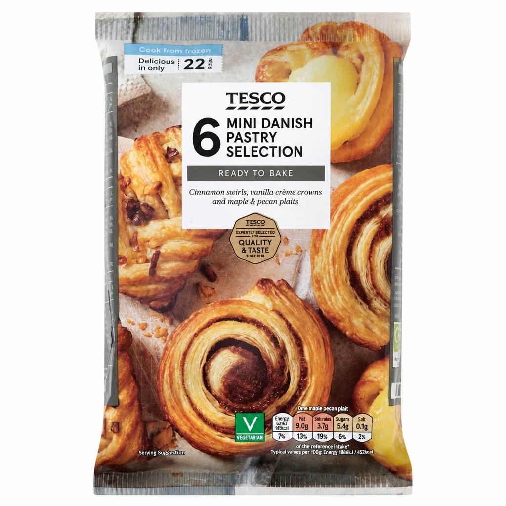 Tesco 6 Mini Danish Pastry Selection 235G