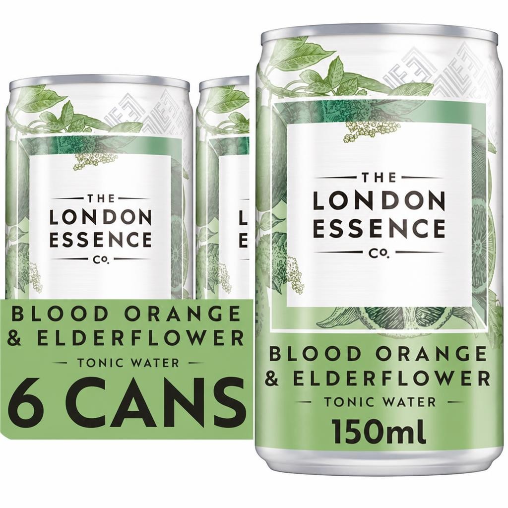 London Essence Orange & Elderflower Tonic Water Cans 6x150ml