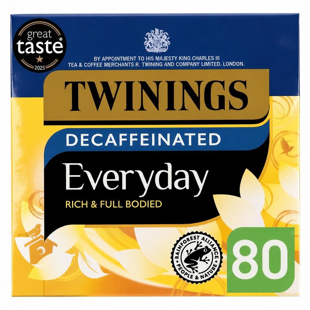 Twinings Decaffeinated Everyday Tea Bags 80 Pack 250g