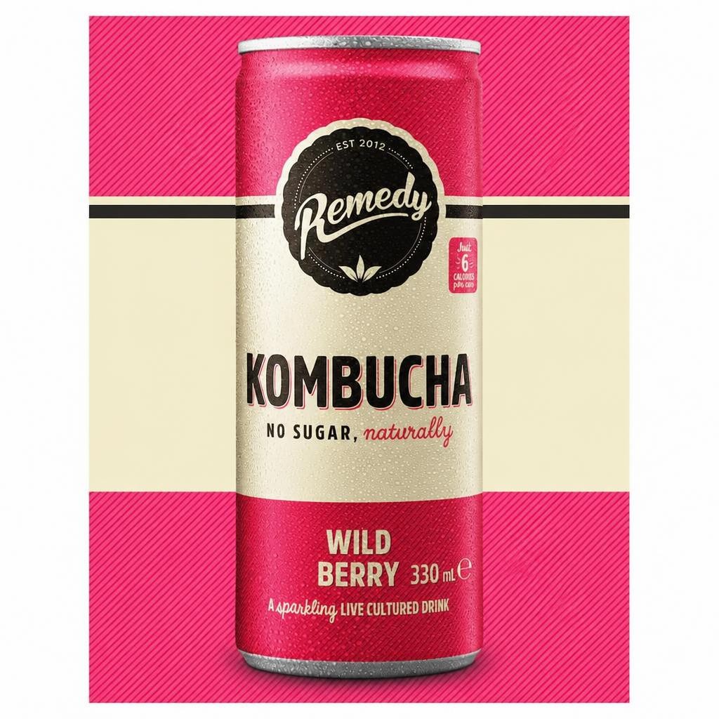 Remedy Kombucha - Wild Berry 4 x 330ml
