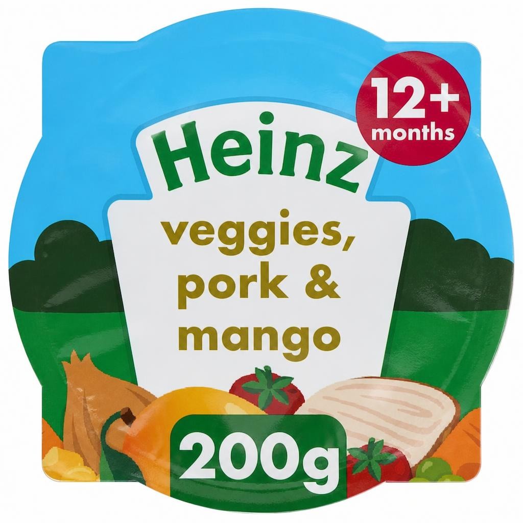 Heinz Veggies, Pork & Mango Baby Food Tray 200g