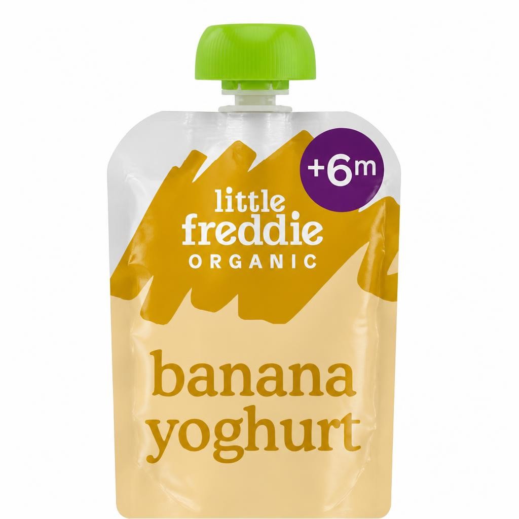 Little Freddie Organic Banana Greek Style Yoghurt Baby Food Pouch 6+ Months 100g
