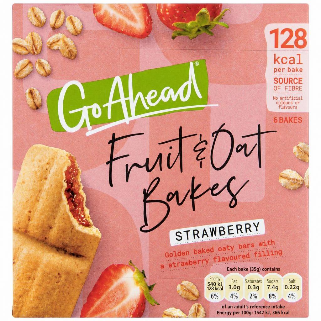 Go Ahead 6 Fruit & Oat Bakes Strawberry 210g