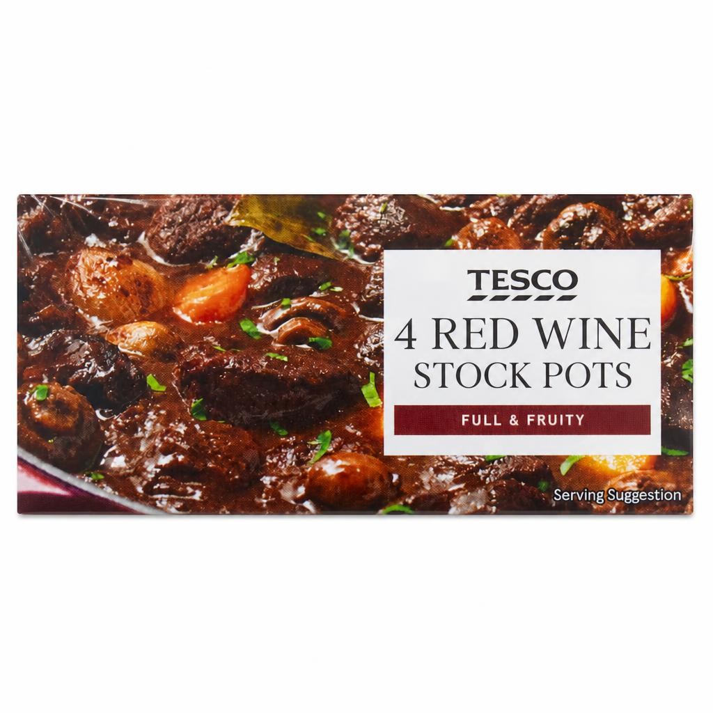 Tesco Red Wine Stock Pots 4 Pack 112G