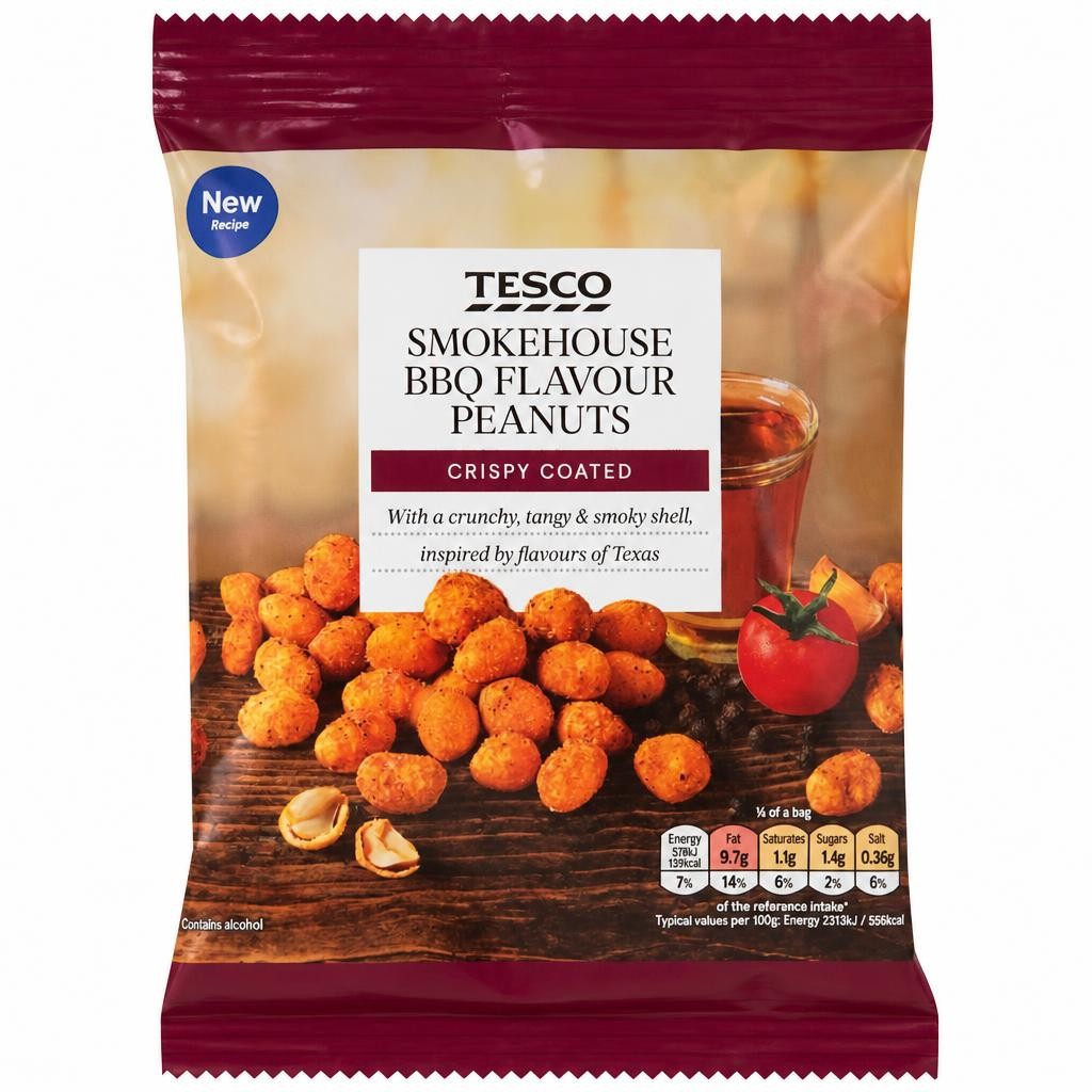 Tesco Bbq Flavoured Coated Peanuts 200G