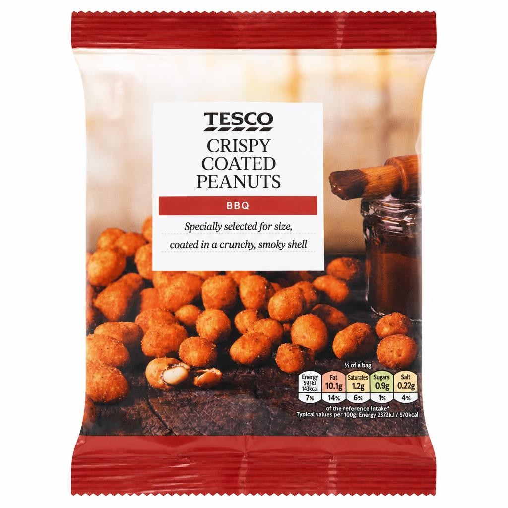 Tesco Bbq Flavoured Coated Peanuts 200G