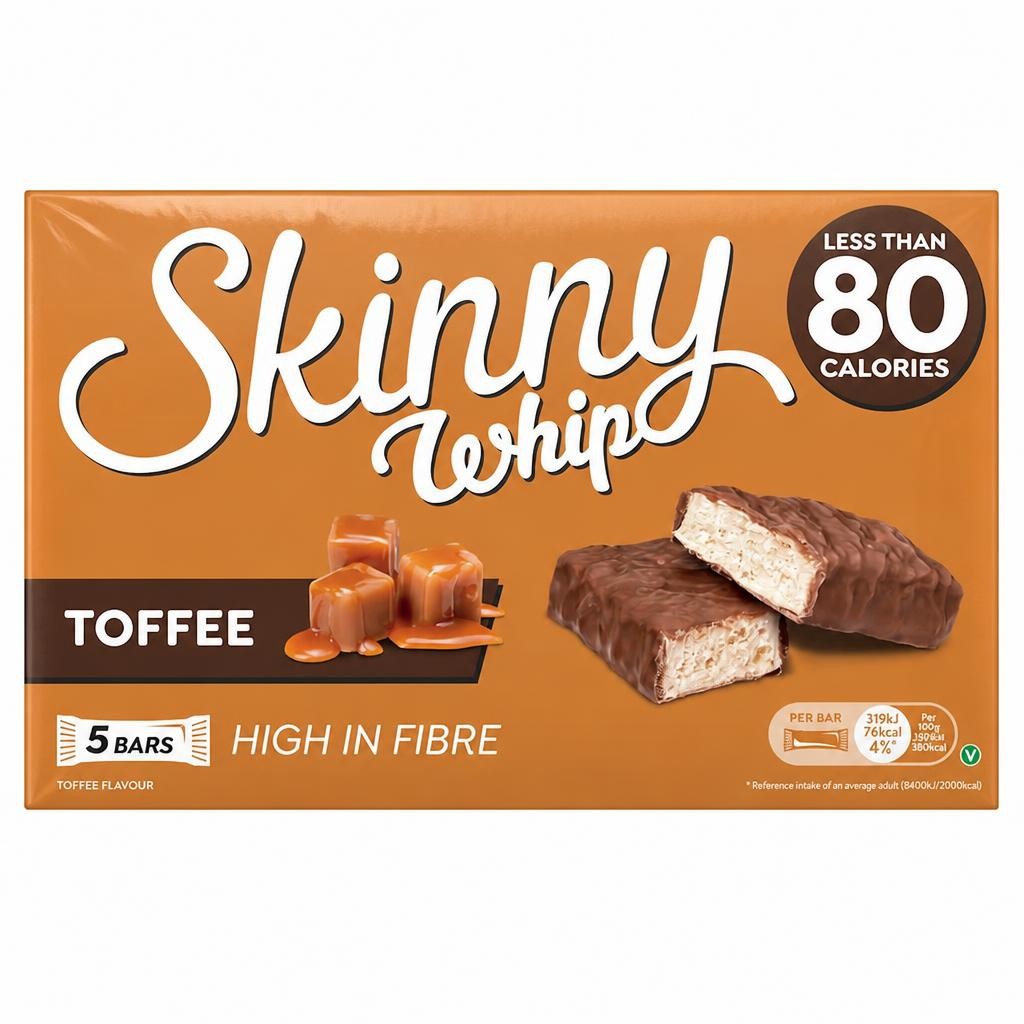 Skinny Whip Toffee Bars 5X20g