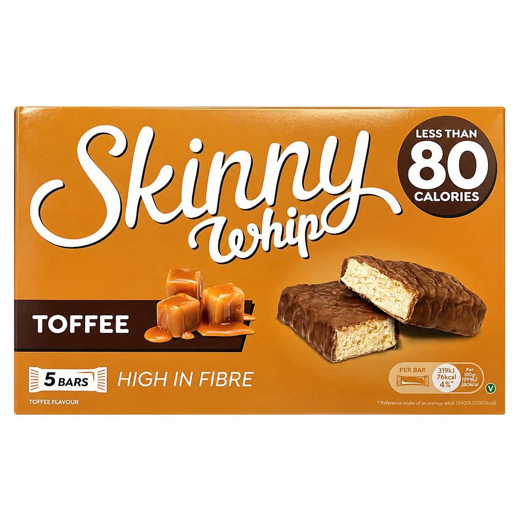 Skinny Whip Toffee Bars 5X20g