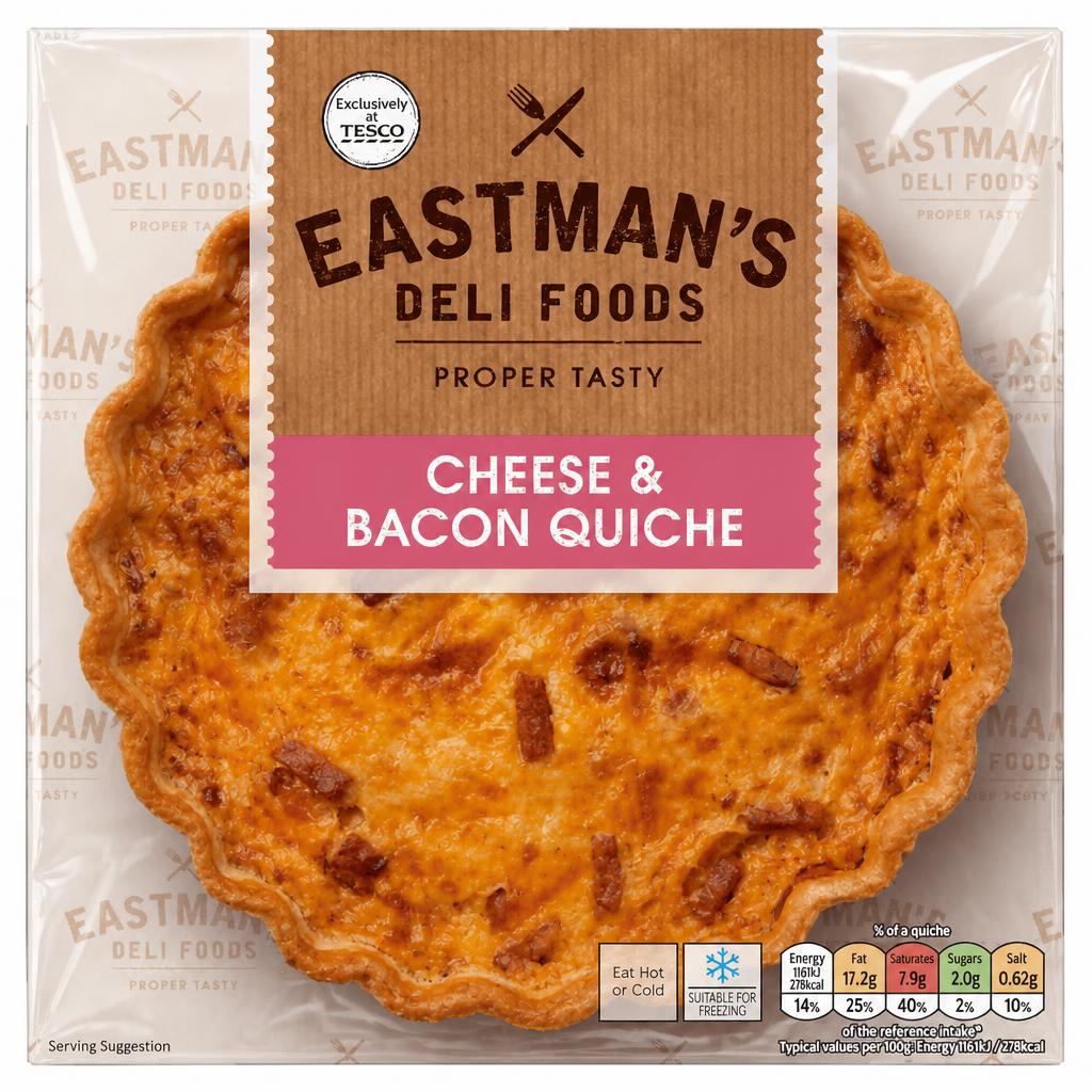 Eastmans Cheese & Bacon Quiche 400G
