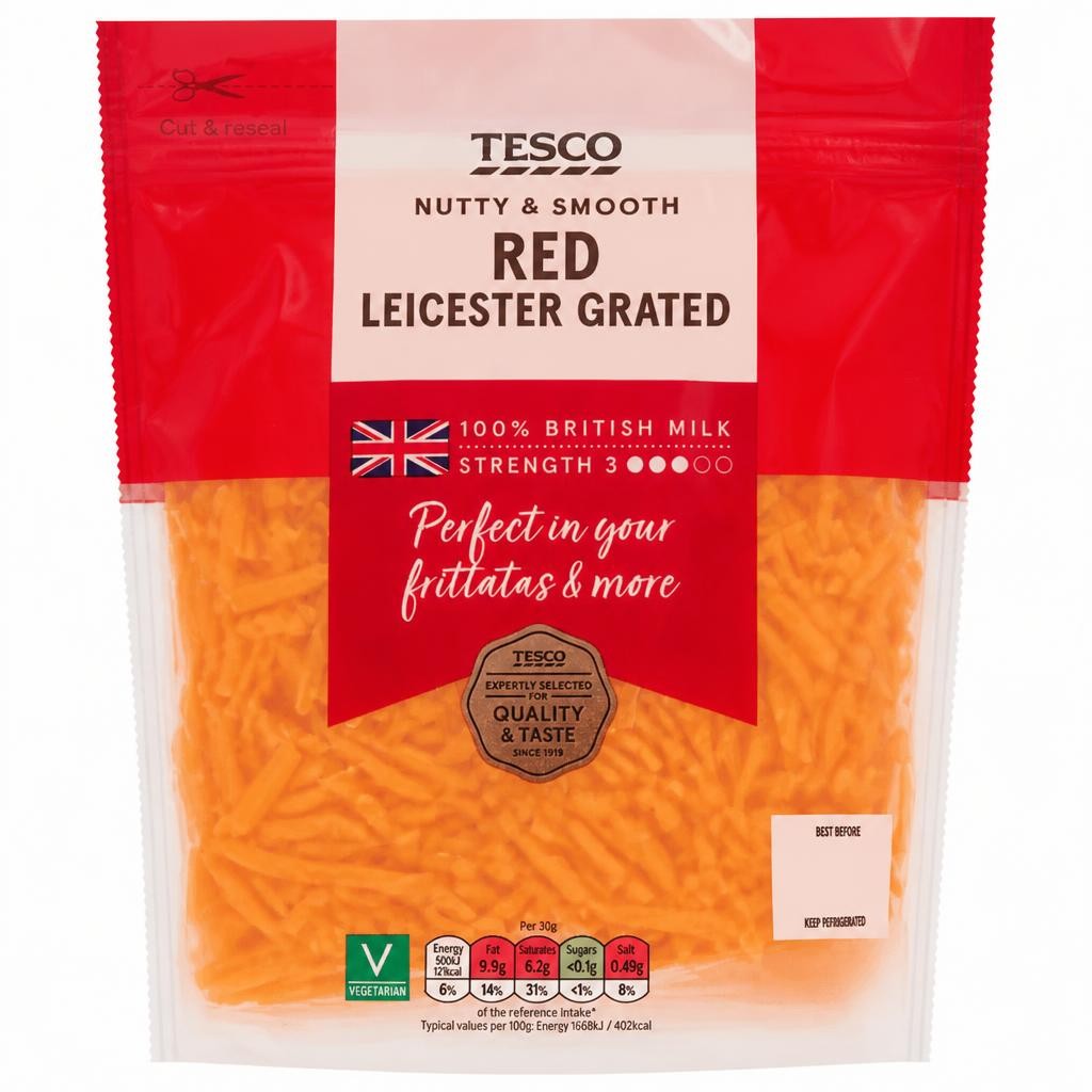 Tesco Grated Red Leicester 250 G
