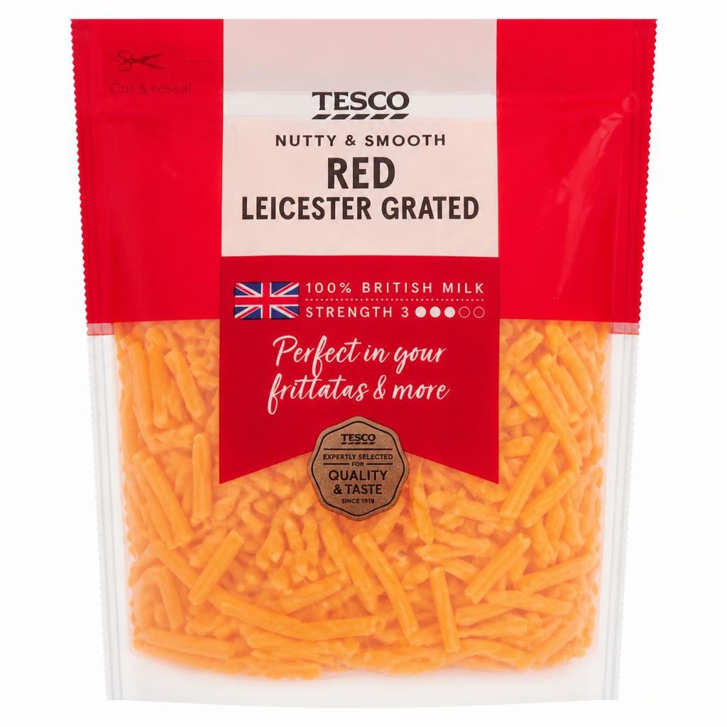 Tesco Grated Red Leicester 250 G