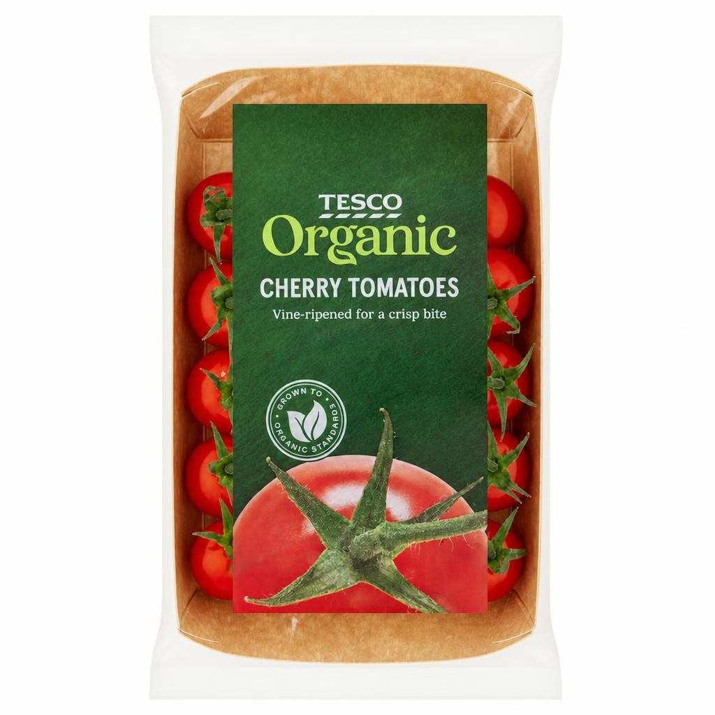 Tesco Organic Cherry Tomatoes On The Vine 200g