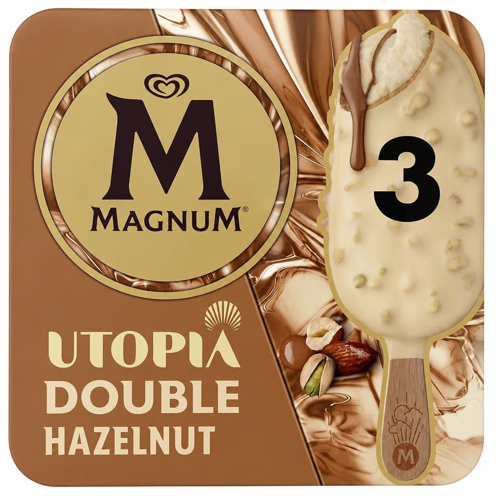Magnum Utopia Double Hazelnut Ice Cream Sticks 3 x 85ml
