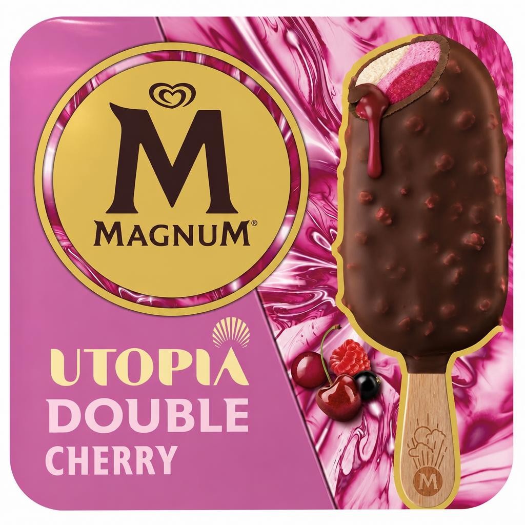 Magnum Utopia Double Cherry Ice Cream Sticks 3 x 85ml