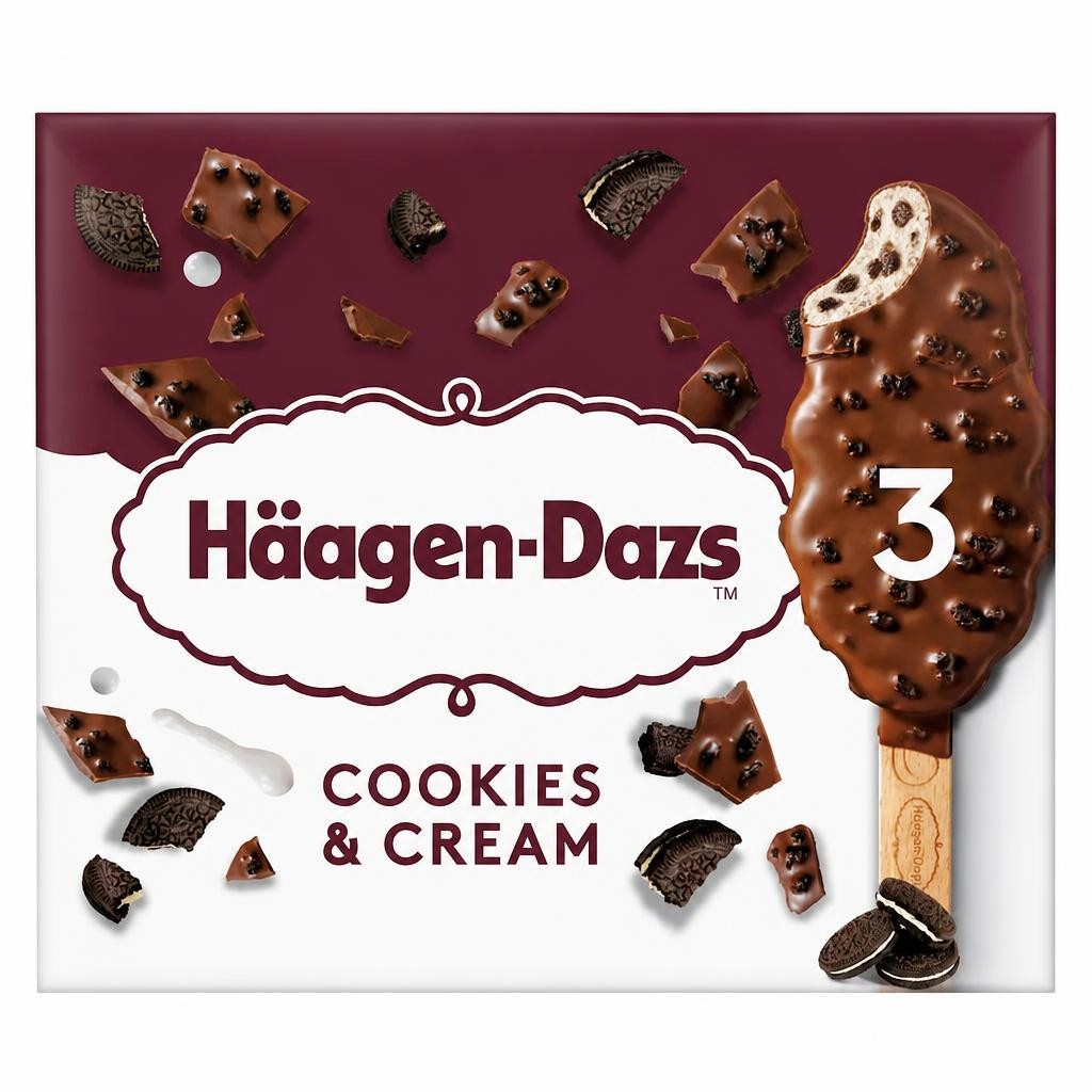 Haagen-Dazs Crunchy Cookies and Cream Ice Cream Stick 3x80ml