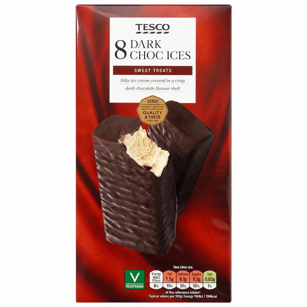 Tesco Dark Choc Ices 8x70ml