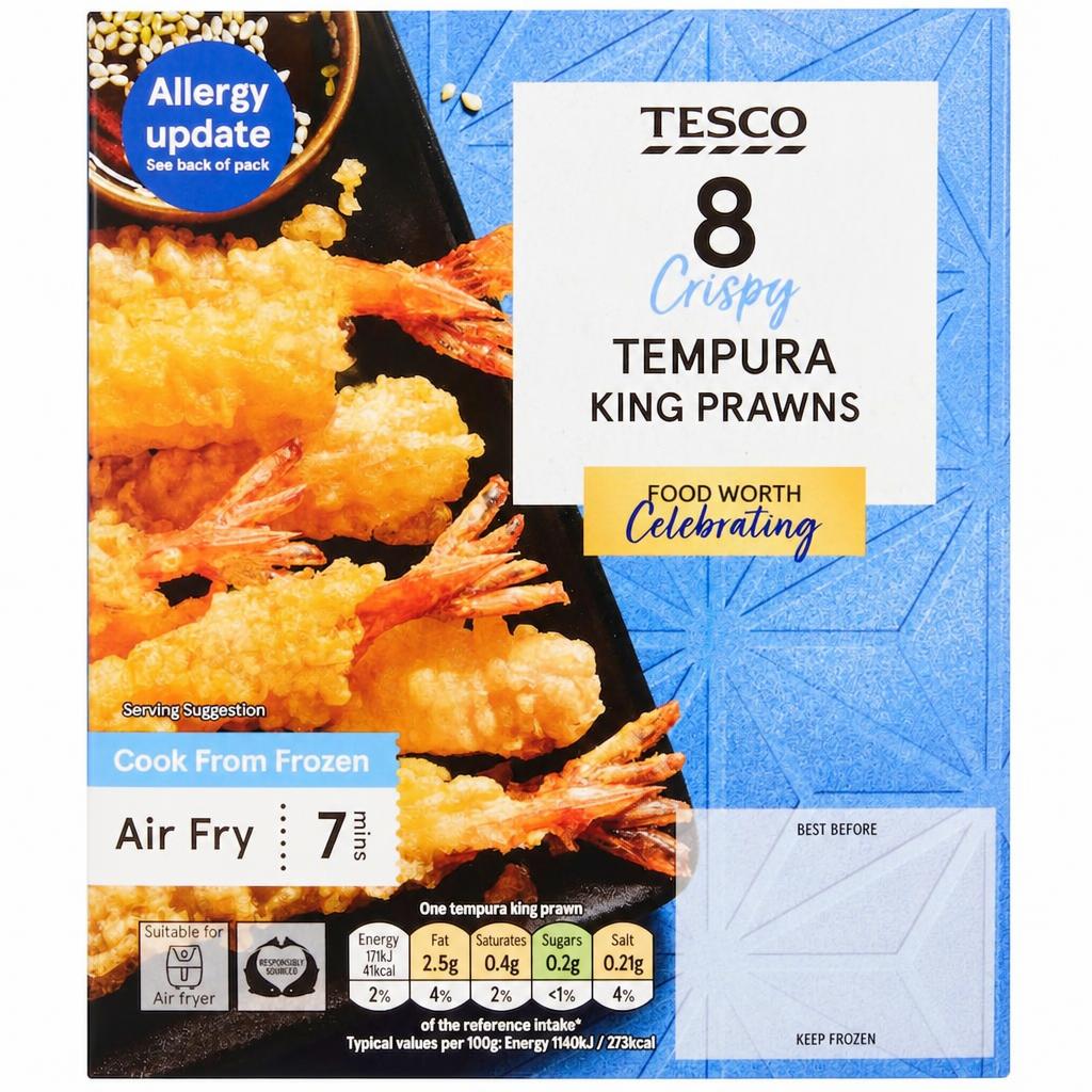 Tesco 8 Crispy Tempura King Prawns 140g