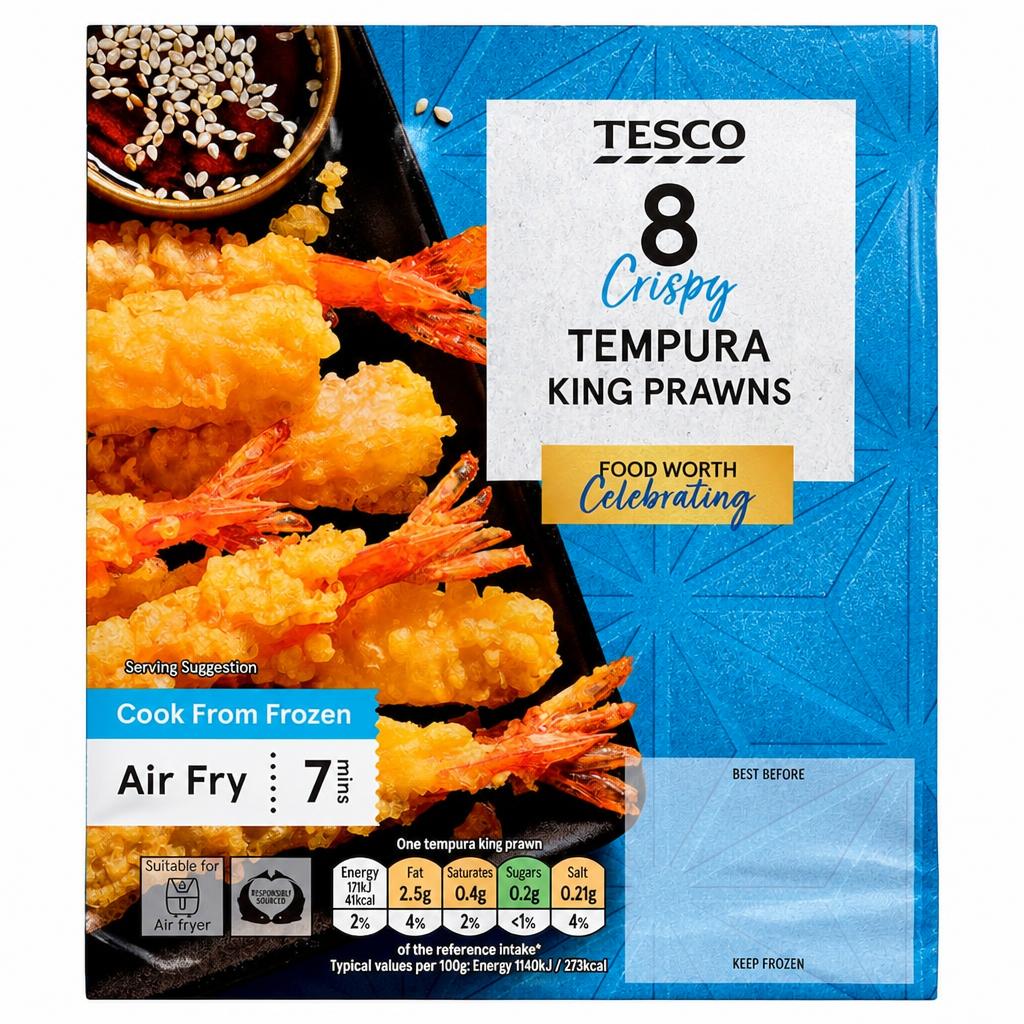 Tesco 8 Crispy Tempura King Prawns 140g