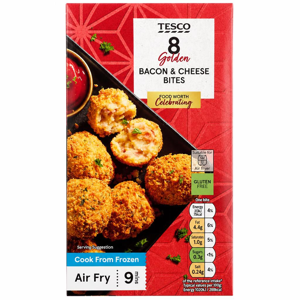 Tesco Free From Bacon and Cheese Bites 205G