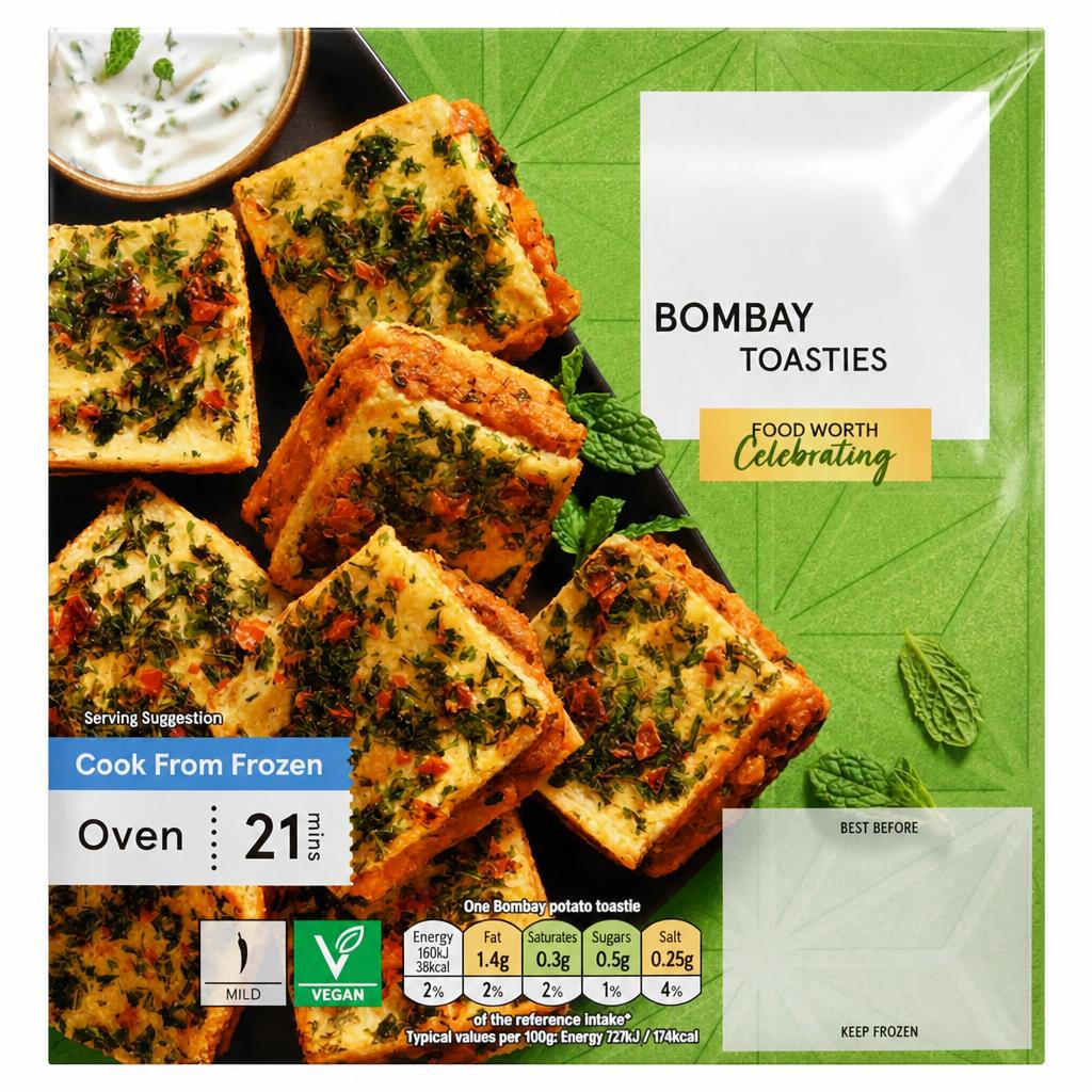 Tesco 8 Mini Bombay Potato Toasties 200g