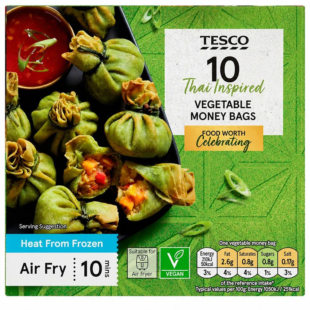 Tesco 10 Thai Inspired Vegetable Money Bags 200g