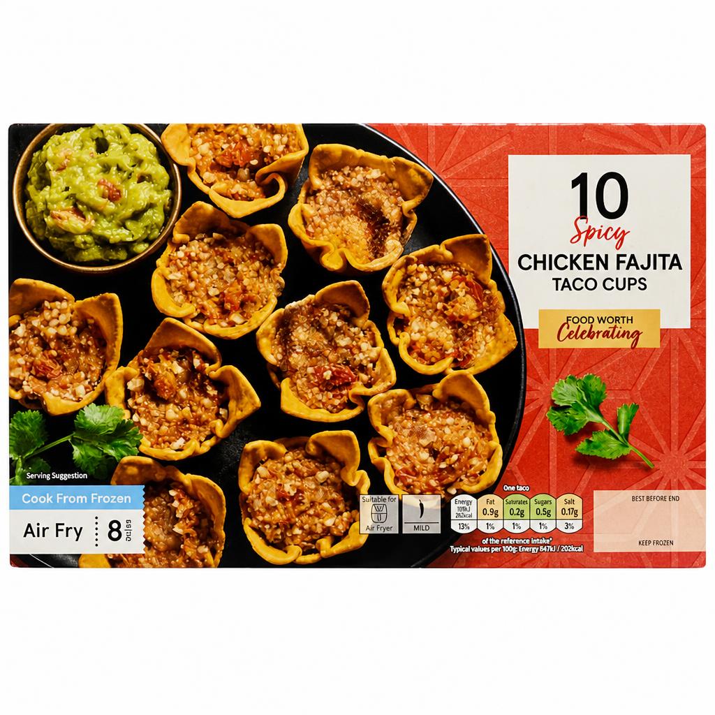 Tesco 10 Chicken Fajita Taco Cups 144g